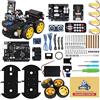 ELEGOO Kit Robotico Auto Intelligente Automatico 4.0 con UNO R3, Modulo di Tracciamento Lineare, Sensore Ad Ultrasuoni, Telecomando IR, Giocattolo Educativo per Studente Arduino