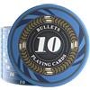 Bullets Playing Cards, 25 chip da poker in ceramica Silvio per set da poker, con valori, 10 g, 4 cm di diametro (blu (valore: 10)