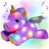 Cuteoy Peluche musicale a forma di unicorno con luci a LED incandescenti, colore viola, per cantare ninne nanne, regalo di compleanno per bambini, ragazzi e ragazze, 33 cm