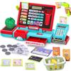 Teoryieer Registratore di cassa per bambini elettronica, cassa del supermercato con scanner e suono, giocattolo moneta per bambini con accessori, gioco educativo per bambini dai 3 anni