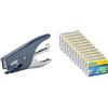 Leitz Set Rapid, Cucitrice a pinza S51 Supreme con capacità fino a 15 fogli, Caricamento posteriore, Blu, 10538707 + Punti Metallici standard Universali 21/4, Confezione da 10000 pezzi, 24867600, Grigio
