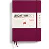 LEUCHTTURM1917 370795 - Agenda settimanale 2025, formato A5, copertina rigida, 12 mesi, a righe, colore: Rosso