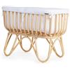 Béaba CHILDHOME, culla in rattan per bambini, rettangolare, materasso incluso, molto leggero, utilizzabile fino a 9 kg, 90 x 50 x 70 cm, rivestimento in jersey ecru