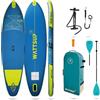 Wattsup - SUP Stand Up Paddle Gonfiabile SAR 10'8-325x84x15 cm, Dropstitch - Pacchetto completo: Remo 2in1, Leash, Pompa, Borsa di Trasporto - Fino a 145 kg - Blu