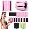 Ouxayapl Pesi da polso regolabili con 2 pezzi (0,9 kg), polsini per pesi e caviglie per yoga, danza, pilates, cardio, aerobica, camminata (rosa)