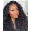 URBeauty Curly Half Wig Human Hair 3 In 1 Seamless Flip Over Half Wigs Human Hair With Drawstring Ready To Wear Glueless Wigs Beginner Friendly Curly Wig For Black Women 14 Inch