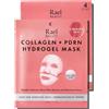 Rael Maschere Viso Collagene + PDRN - Rimpolpanti e Leviganti (4 Pezzi) | Skincare Coreana, Peptidi, Acido Ialuronico, Maschera in Hydrogel con Siero Concentrato, Senza Profumo né PEG, Cruelty Free