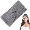 CDRPD 1 Pcs Fascia per Capelli,Fasce per Capelli Lavorate a Maglia,Fascia per Capelli Invernale Lavorata a Maglia da Donna,Fasce Capelli Donna,Fascia Capelli Scalda Orecchie Elastiche(Grigio)
