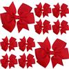Sibba 10 Pezzi Nastro Fiocchi per Capelli Coccodrillo Fermagli per Capelli 3 Pollici Rosso Coda Di Cavallo Titolare Cheerleading Tornante Accessori di San Valentino per Donne Neonate Halloween