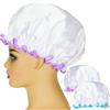 G2PLUS Cuffia Capelli Doccia, 2PCS, 32CM Cuffia da Bagno Grande Shower Caps Cuffia da Doccia Impermeabile Cuffia Doccia Riutilizzabile Cuffia Bagno Elastico a Doppio Strato,per Doccia Spa Salon