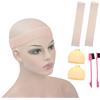 YTBYT 2 fasce per parrucca in silicone traspirante, antiscivolo, elastico con impugnatura per parrucca, con cuffia per parrucca, spazzola per capelli per parrucca fissa (rosa)