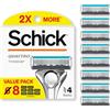 Schick Quattro Titanium - Rasoi a 4 lame da uomo, 8 ct