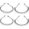 Sibba Set Di 4 Fasce Metalliche Nere Ondulate Fasce Elastiche Nere Antiscivolo Stili Di Capelli Sportivi Accessori per La Testa Unisex Accessori per La Testa Donne Uomini Sport Yoga Casa All'Aperto