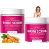ZLXFT Scrub Bikini con 10% Di Aha+Bha e Curcuma per la Zona Bikini e Ascelle,2pcs Scrub Corpo Scrub Salino Balinian Spa,Crema Esfoliante,Rimuove Peli Incarniti E Imperfezioni da Rasatura