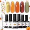 Modelones Smalto Semipermanente Unghie 6 Colori Cat Eye Gel Smalto UV per Unghie Soak Off Gel Nail Polish per Nail Art Manicure- Ambra Verde Glitterato