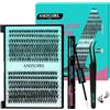 AMZGIRL LASH Kit di extension per ciglia, 280 pezzi, 30D, 40D, fai da te, kit di extension per ciglia singole, kit con extension per ciglia naturali, kit con colla e rimozione delle ciglia, impermeabili, pinzette