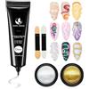 MAGIC ARMOR Gel per Nail Art 3D da 15g e Polvere per Unghie Cromata - Gel Modellante, Gel per Ricostruzione Unghie, Colla Multifunzionale per Strass, Gel per Unghie 3D, Intaglio Fai Da Te