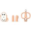 Matchstick Monkey, Antimicrobial Teething Starter Set - 1 Flat Face Teether, 1 Animal Teether, 2 Silicone Finger Toothbrushes, 3 Months Old+, Peach