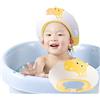 FUSACONY Cuffia da doccia per bambini, per lavare i capelli, regolabile, visiera per il viso, per bambini, ragazzi, ragazze, per fermare l'acqua negli occhi, ippopotamo (giallo)