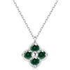 PHNIBIRD Collana Donna in Argento Sterling 925 con Smeraldo con pietre di nascita trefle a 4 foglie ciondolo donna regalo per mamma moglie figlia