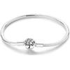 LIGHTDOG Braccialetto in argento Sterling 925 con catena a serpente per Pandora, compatibile con ciondoli europei, braccialetti in argento, regalo da donna, 6.7in/17cm