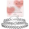 Sfoni 2 braccialetti in corda coordinati, regolabili, con cuore, regalo di San Valentino, compleanno, laurea, con biglietto
