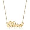 UMAGICBOX Collana Personalizzata con Nome - In Acciaio Inox 316, Placcato Oro 18K, Artigianale, 14 Stili di Caratteri e 4 Colori a Scelta - Imballaggio Elegante, 40 centimètres, Placcato oro, Senza