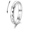 LOFITOR Anello Anti Stress 925 Argento, Larghezza 4mm Spinner Sabbiatura a Rombo, Gioiello per Ansia Uomo Donna Rombo 62