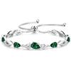 FANCIME Bracciale tennis con smeraldo, pietra del mese di maggio, in argento sterling con maglie regolabili da 9x7 mm - Gioielli di alta gamma - Regali di compleanno per donne, mamme, mogli e lei.