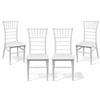 Set di 4 Sedie Tiffany da Ristorante Catering Eventi Lucida Bianco