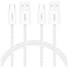 Belkin Confezione da 2 cavi intrecciati da USB-A a USB-C da 1,5 m, 15 W, cavo flessibile per ricarica rapida, cavo Type-C per iPhone 17 e iPhone 16 series, Galaxy S25, Pixel 10, iPad Pro ecc., bianco