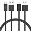 Belkin Confezione da 2 cavi intrecciati da USB-A a USB-C da 1,5 m, 15 W, cavo flessibile per ricarica rapida, cavo Type-C per iPhone 17 e iPhone 16 series, Galaxy S25, Pixel 10, iPad Pro ecc., nero