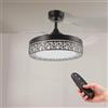 M mimotec - Ventilatore a Soffitto Led Nero Aqua 66W con luce, telecomando, basso consumo energetico, motore DC 30W+Luce LED 36W, 6 velocità, silenzioso, 4 Pale sganciabili, estate-inverno, timer