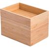 WELL HOME MOBILIARIO & DECORACIÓN Well Home - Scatola organizer impilabile, 2 scomparti in bambù beige, versatile, ecologica e funzionale per trucchi, gioielli o scrivania
