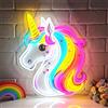 Lxmoneon Insegna al neon Unicorno, Insegne luminose Unicorno colorato dimmerabile, Luce al neon LED Unicorno USB per camera da letto, Camera dei bambini, Festa di compleanno, Regalo per ragazze