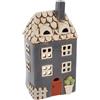 Shudehill Giftware Village Pottery - Portacandele in ceramica, collezione Pretty Garden Floral House, colore: grigio scuro