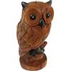 Siesta Crafts Gufo su ramo, scultura in legno equo e solidale, 18 cm