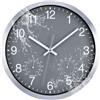 ACCSHINE Orologio da Parete Impermeabile per Esterni - con Termometro e Igrometro Orologio da Parete Senza Ticchettio Silenzioso 30cm Quarzo a Batteria Grande Deco da Giardino (Grigio)