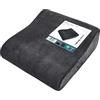WELLTEX Cuscino a cuneo, colore nero, pratico rialzo per anziani o rialzo della sedia per bambini, rivestimento lavabile e rimovibile, fondo antiscivolo, chiusura lampo, 40 x 40 x 13-8 cm