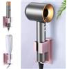 WAYASI Supporto Phon Piastra, Supporto da Parete Senza Foro per Piastre Porta Asciugacapelli, Porta Phon e Piastra, Adatto per Asciugacapelli, Piastre e Arricciacapelli (Oro Rosa, 1PC)