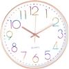 CIMOYBAI 12 Pollici Orologio da Parete Silenzioso Moderno, 30 cm Silenzioso Senza Ticchettio, Cifre 3D colorate orologio parete per camere, casa, cucina, Scuola, ufficio (Rosa guld-E)