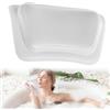 Occzin Cuscino per vasca da bagno con ventose nero, comodo tappetino a bolle per vasca da bagno idromassaggio per Jacuzzi, cuscino ergonomico per il collo per vasca da bagno (bianco)