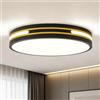 WOKNOS Plafoniera LED Camera da Letto 30cm,4000K Nero Oro Moderna Rotonda,Lampada con Struttura in Metallo e Diffusore in Acrilico, per Cucina,Ingresso,Soggiorno,Corridoio, Camerino,Sala da Pranzo