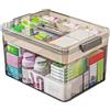 Sevitini Scatola medicinali, 2 strati Scatola porta medicine da casa, Medicinebox, grande capacità, Scatole per medicine con maniglia, per pronto soccorso,medicinali