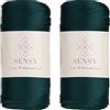 S SENSY Sensy Premium - Confezione da 2 cordoncini in poliestere da 2 mm, 230 metri, 100% polipropilene, per macramè, 2 mm, per uncinetto, macramè, uncinetto, filo per lavori a maglia (verde foresta)