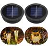 Ddlisu Confezione da 2 Lanterne Solari di Ricambio da 7 cm, Impermeabili IP44 con Luce Calda, 600mAh/1.2 V, Unità Superiore di Ricambio Solare a LED per Lanterne da Giardino Sospese per Esterni