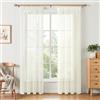 MRTREES Tende per Interni Voile Crema Tenda Camera da Letto 2 Pezzi per Binario con Fascia Arricciatenda 140cm Larghezza x 225cm Altezza, Tende Salotto Moderne Trasparenti ed Eleganti