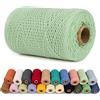 LEREATI Corda Macrame 1mm x 200m Filo Macrame Cordoncino Cotone Spago Colorato, Cordino per Borse Uncinetto, Arazzo da Parete, Decorazioni, Fai da Te Artigianale (Verde Chiaro)