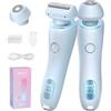 HBSFBH Rasoio elettrico da donna 2 in 1, Indolore Rasoio Parti Intime Donna, Rasoio elettrico a doppia testa per donna, Rasoio Donna Inguine IPX7 Impermeabile, Rasoio Elettrico Donna, per corpo, viso，C4