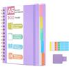 ihaspoko Taccuino A5 con Separatori - Carta 100g/m² Anti-Trasparenza, 300 Pagine, Copertina Rigida in PVC, Rilegatura a Spirale per Scuola, Ufficio e Regali